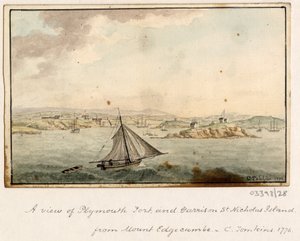 En række skitser, udsigter i Storbritannien, kontinentet og Amerika 1772-1778 (akvarel) af British School