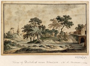 En række skitser, udsigter i Storbritannien, kontinentet og Amerika 1772-1778 (akvarel) af British School