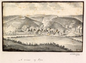 En række skitser, udsigt i Storbritannien, kontinentet og Amerika 1772-1778 (akvarel) af British School
