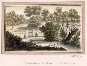 En række skitser, udsigter i Storbritannien, kontinentet og Amerika 1772-1778 (akvarel) af British School