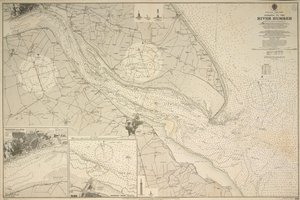 England, østkysten, indsejlingen til floden Humber opmålt af kaptajn G.E. Richards HM opmålingsskib 