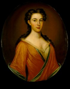 Fru Edmund Nelson (1698-1789), ca. 1720 (olie på lærred) af British School