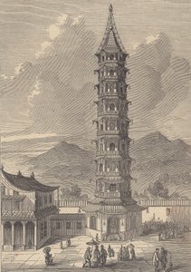 Porcelænstårn i Nanjing (gravering) af British School