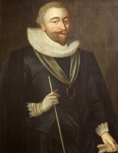 Richard Weston, jarl af Portland, Lord High Treasurer, ca. 1630 (olie på panel) af British School