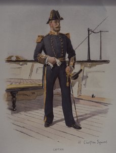 Royal Navy kaptajn, slutningen af det 19. århundrede (farve litho)