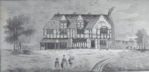 Stratford-on-Avon: Shakespeares hus (gravering) af British School