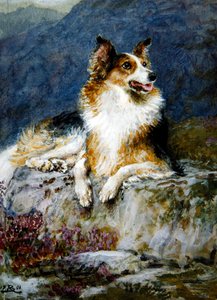 Collie i et landskab af Briton Riviere