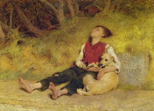 Hans eneste ven (olie på lærred) af Briton Riviere
