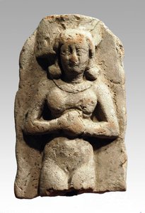 Figur af Asherah, kanaanæisk, 999-600 f.Kr. (ler)