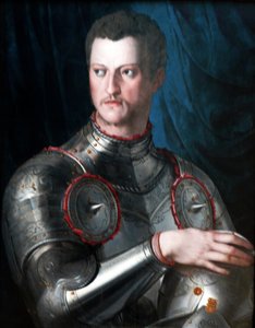 Portræt af Cosimo I dei Medici i rustning. af Bronzino
