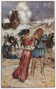 Illustration til The Cloister and The Hearth af Charles Reade (farve litho) af Byam (after) Shaw