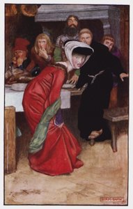 Illustration til The Cloister and The Hearth af Charles Reade (farve litho)
