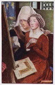 Illustration til The Cloister and The Hearth af Charles Reade (farve litho) af Byam (after) Shaw