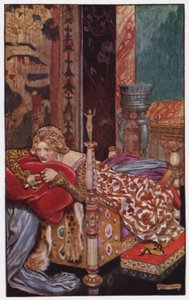 Illustration til The Cloister and The Hearth af Charles Reade (farve litho) af Byam (after) Shaw