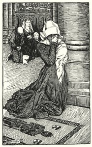 Illustration til The Cloister and The Hearth af Charles Reade (litho) af Byam (after) Shaw