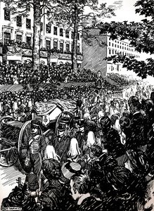 Kong Edward VIIs sidste rejse gennem London: Begravelseskorteget i Piccadilly, 1910 1911 af Byam Shaw