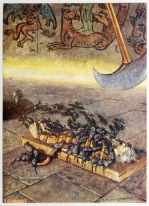 De sværmede over mig i stadigt akkumulerende dynger., fra Selected Tales of Mystery, pub. 1909. af Byam Shaw