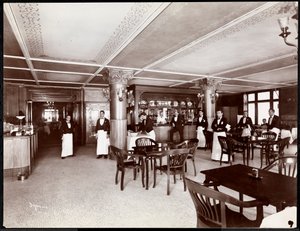Cafe på Hotel Majestic, 1902 (sølvgelatineprint) af Byron Company