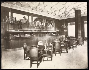 The Old King Cole Bar på Hotel Knickerbocker, 1906 (sølvgelatineprint) af Byron Company