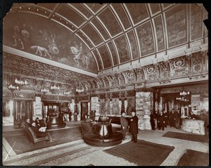 Lobbyen på Hotel Walton, Philadelphia, ca. 1905 (sølv gelatinetryk)