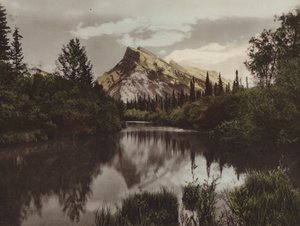 Mount Rundle, Banff, Alt 9.665 fod (farvefoto)