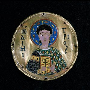 Buste af St. Demetrius, emalje, Byzans af Byzantine