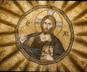 Kristus pantokrator (eller Kristus i herlighed) (Mosaik af Byzantine