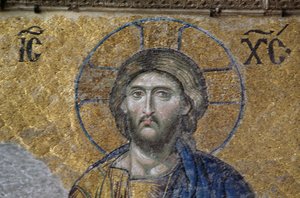 Kristus-deesis i Hagia Sophia (mosaik) af Byzantine