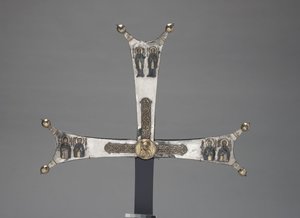 Fragment af et processionskors, ca. 1050 (forgyldt sølv, niello) af Byzantine