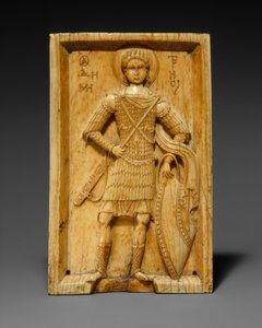 Ikon med Saint Demetrios, 950-1000 (elfenben) af Byzantine