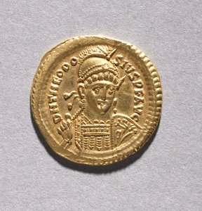Solidus af Theodosius II og Valentinian III af Byzantine