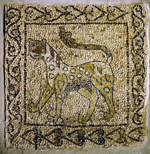 Spotted Panther, 1213 (mosaik) af Byzantine