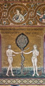 Arvesynden, byzantinsk mosaik, Gamle Testamentes cyklus-Jordisk paradis, XII-XIII sec (mosaik) af Byzantine