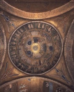 Skabelse på kuplen i Vestibulen (mosaik) af Byzantine Byzantine