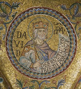 Kong David Detalje af interiørmosaikker i St. Marks-basilikaen, 1200-tallet af Byzantine Byzantine