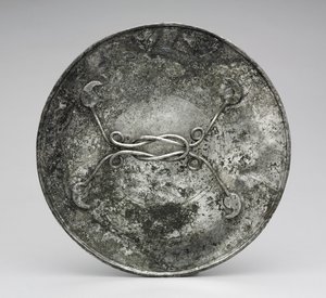 Spejl med håndtag i form af en Herakles-knude, ca. 280-400 (sølv) af Byzantine Byzantine