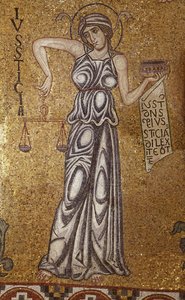 Retfærdighedsdetalje af indvendige mosaikker i St. Marks-basilikaen, 1100-tallet