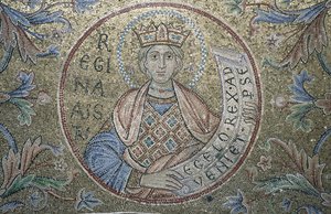 Dronningen af Sheba Detalje af indvendige mosaikker i St. Marks-basilikaen, 1200-tallet af Byzantine Byzantine