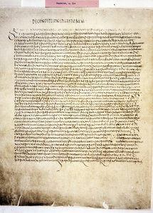 CORPUS JURIS CIVILIS: Una pagina del Codex Iustinianus, Digestum, 6. århundrede (manuskript) af Byzantine School