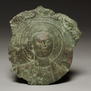 Dørplade med en helligs hoved, 500-tallet (bronze) af Byzantine School