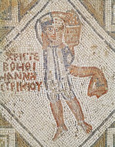 Belægningsdetalje af en murer (mosaik) af Byzantine School