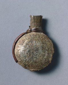 Pilgrims Ampulla med scener fra korsfæstelsen af Byzantine School