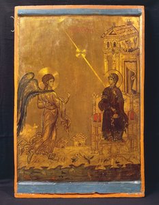 Bebudelsen (tempera på panel) af Byzantine School