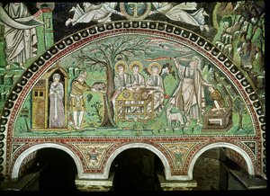 The Hospitality of Abraham and the Sacrifice of Isaac, 6. århundrede (mosaik)