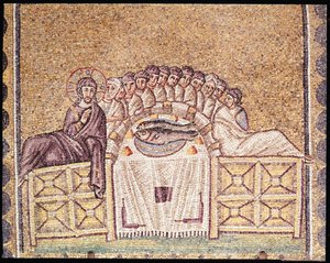 Den sidste nadver (mosaik) af Byzantine School