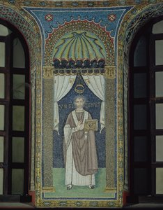 Ursicino, en biskop af Ravenna (mosaik) af Byzantine School