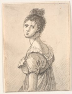 Kvindeportræt i halvfigur af C.A. Lorentzen