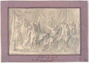Richard Løvehjerte. Scene fra romanen "The Talisman" (1825) af Walter Scott af C.A. Lorentzen