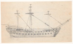 Slagskib. To-dækker af C.A. Lorentzen