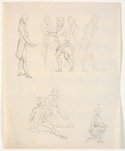 Tre figurskitser. Teaterscener? af C.A. Lorentzen